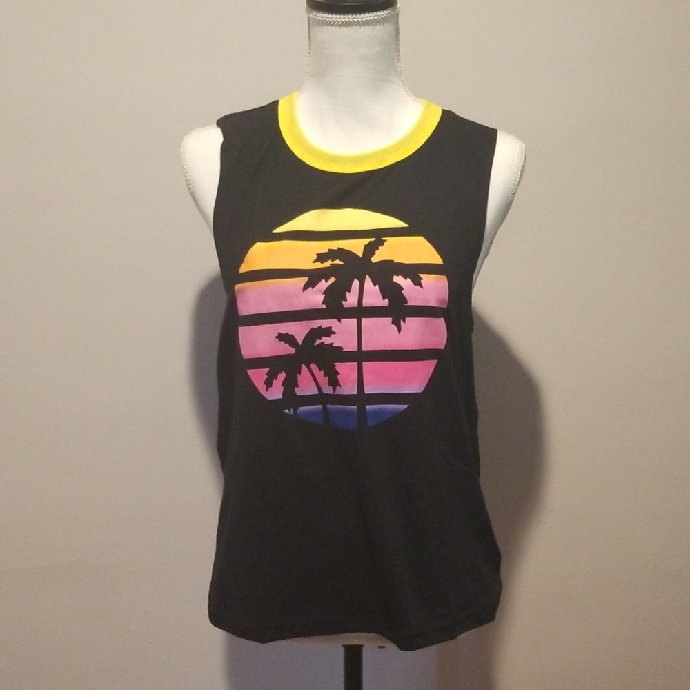 Women's Palm Tree Sunset Tank - Picture 2 of 6